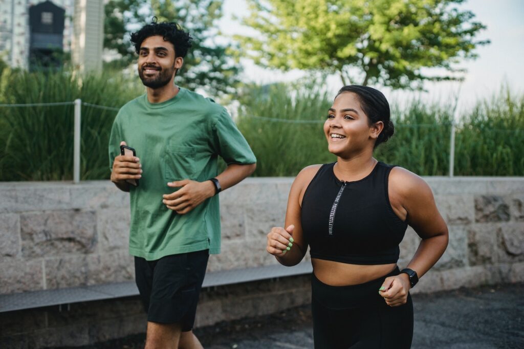 Couple running to improve health